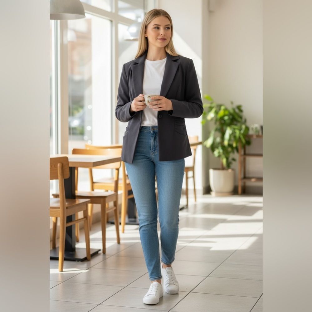 Dona Degnan dark gray blazer size 2
